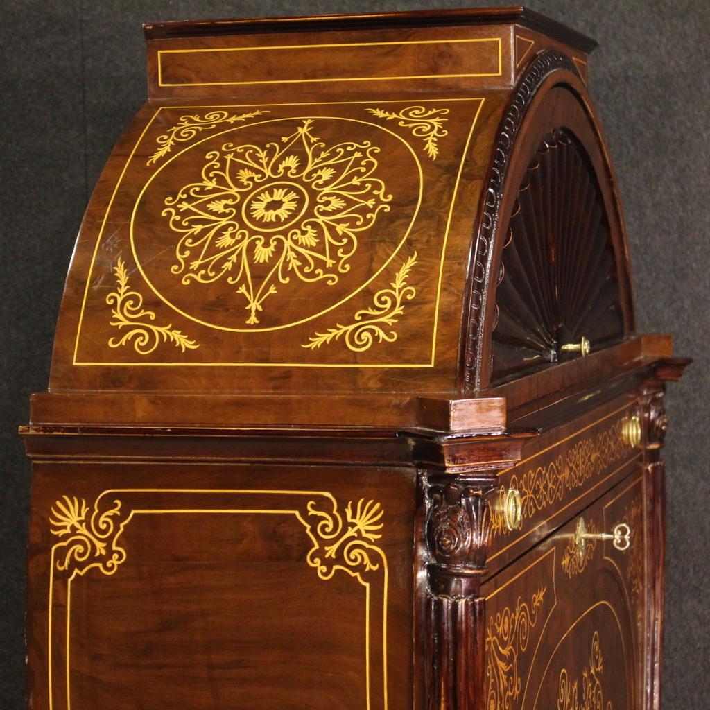 20th Century Inlaid Wood Austrian Biedermeier Style Secretaire Desk ...