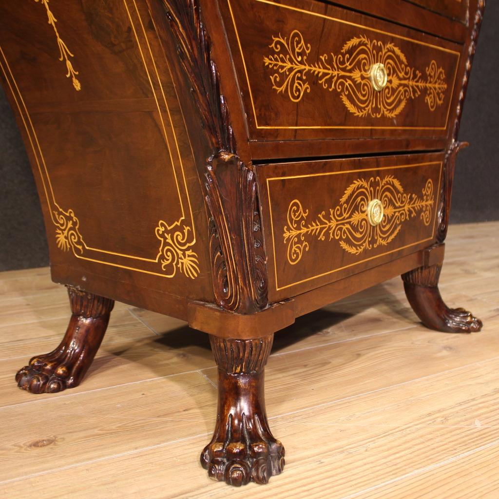 20th Century Inlaid Wood Biedermeier Style Austrian Secrétaire Desk, 1960 in vendita 2