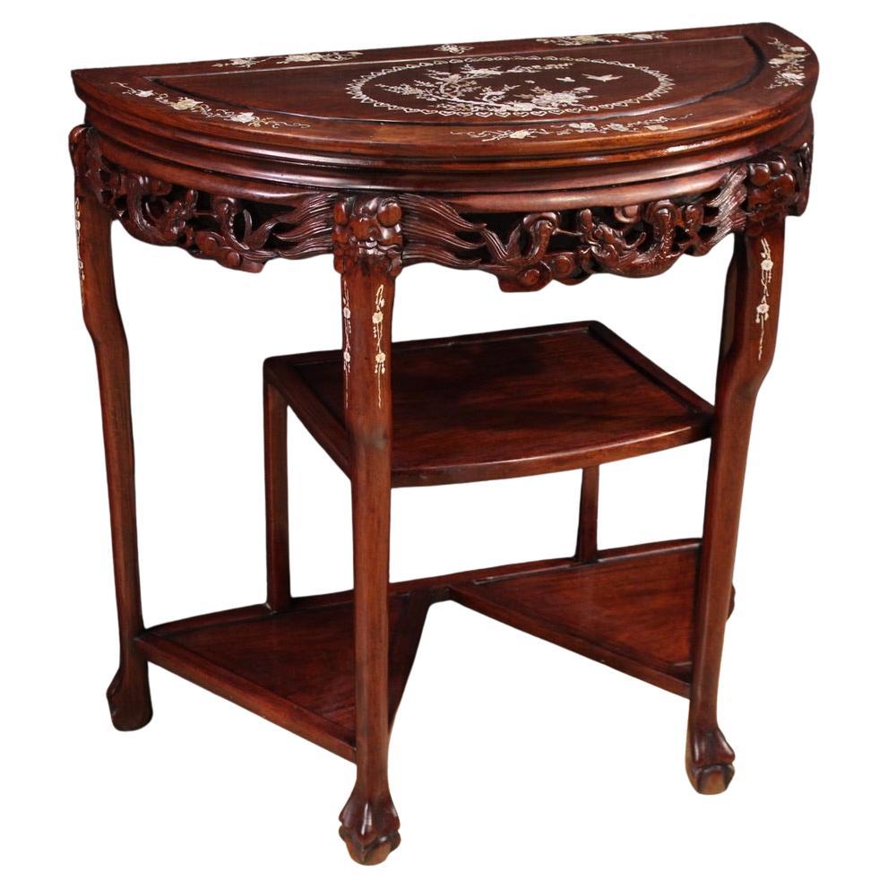 20th Century Inlaid Wood Chinese Console Table, 1960
