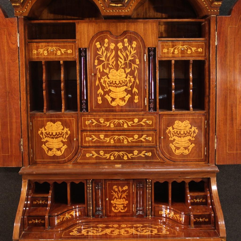 holländischer Trumeau-Schreibtisch mit Intarsien aus Holz des 20. Jahrhunderts, 1960 im Angebot 3