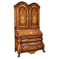 20th Century Inlaid Wood Dutch Double Body Trumeau Desk, 1960