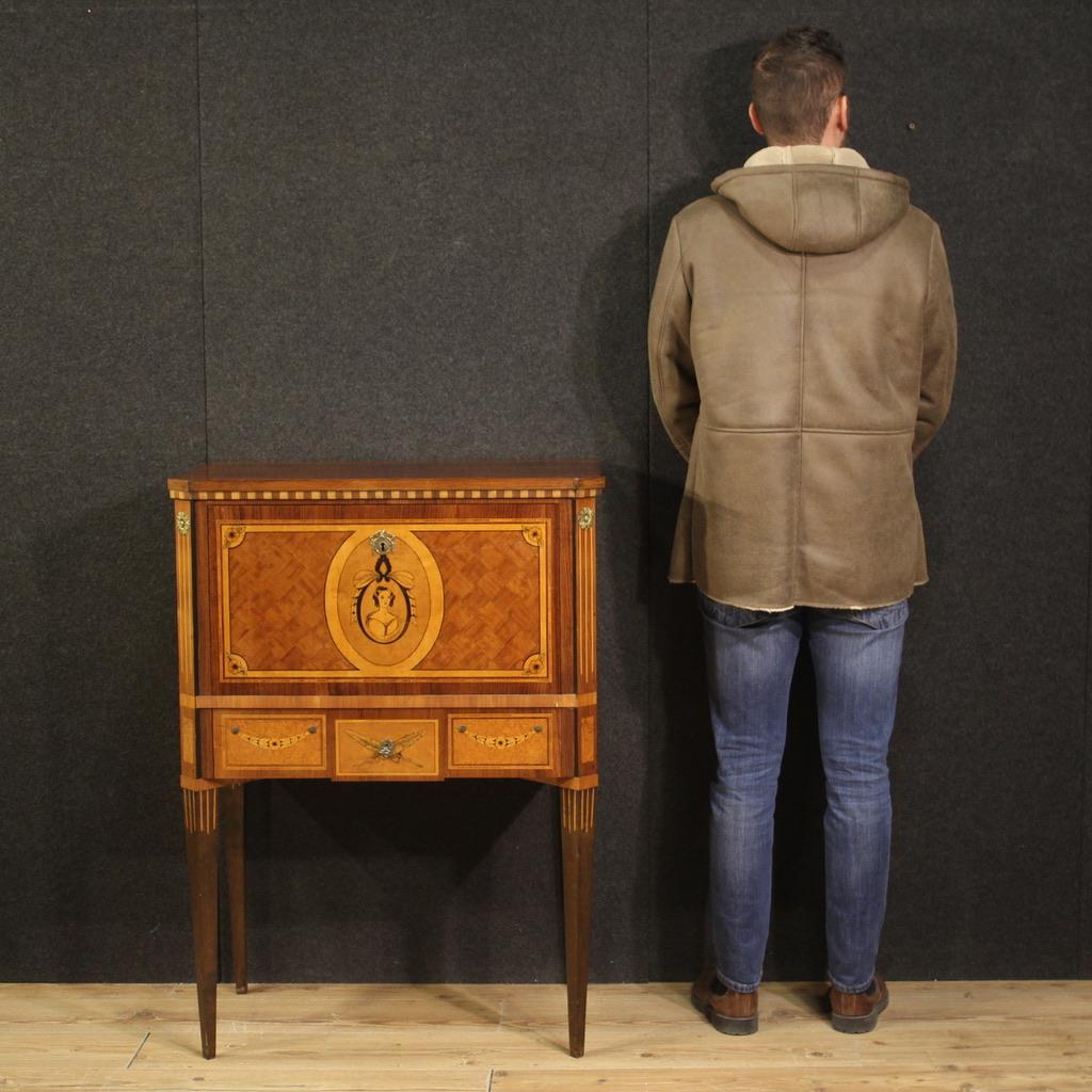 20th Century Inlaid Wood Dutch Louis XVI Style Secretaire, 1960 In Fair Condition For Sale In Vicoforte, Piedmont