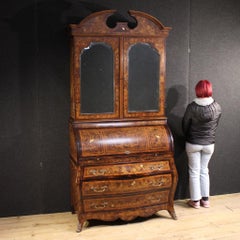 20th Century Inlaid Wood Dutch Trumeau Desk, 1970s