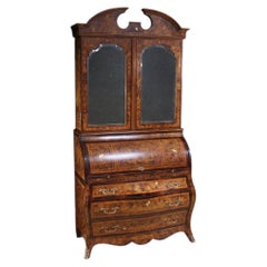 20th Century Inlaid Wood Dutch Trumeau Desk, 1970s