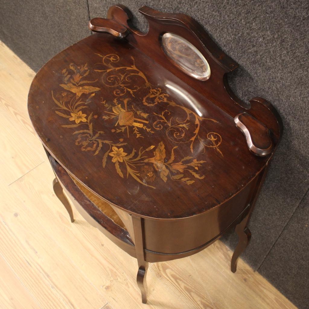 20th Century Inlaid Wood English Dressing Table, 1930 In Fair Condition In Vicoforte, Piedmont