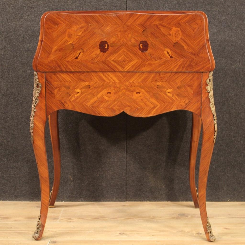 20th Century Inlaid Wood French Bureau Desk, 1960 For Sale 6