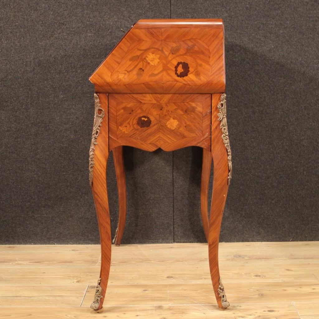 20th Century Inlaid Wood French Bureau Desk, 1960 For Sale 7