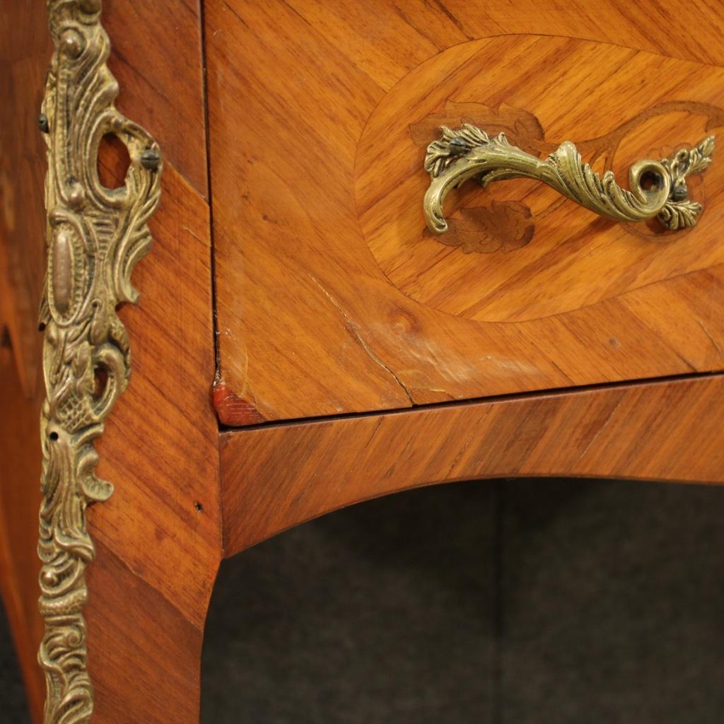 20th Century Inlaid Wood French Bureau Desk, 1960 In Good Condition For Sale In Vicoforte, Piedmont