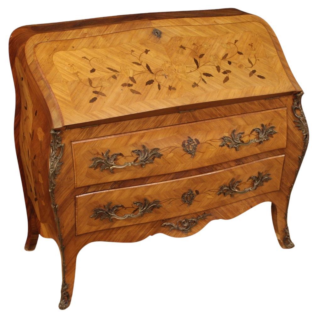 20th Century Inlaid Wood French Bureau Desk, 1960