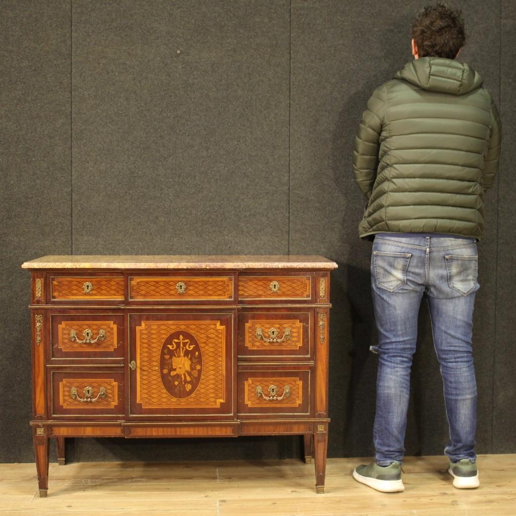 20th Century Inlaid Wood French Louis XVI Style Dresser, 1950 9