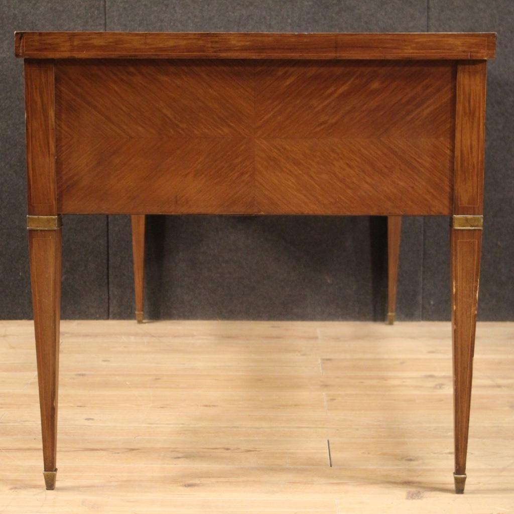 20th Century Inlaid Wood French Louis XVI Style Writing Desk, 1950 8