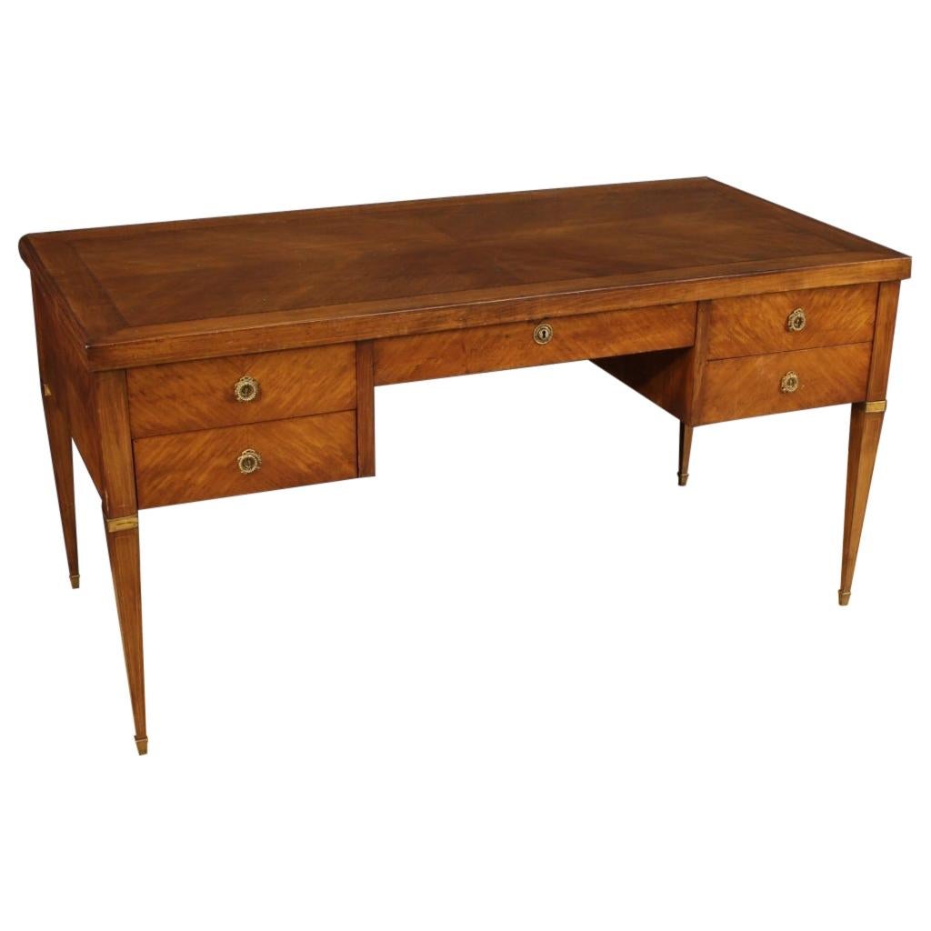 20th Century Inlaid Wood French Louis XVI Style Writing Desk, 1950