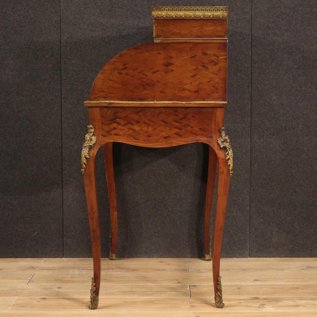 20th Century Inlaid Wood French Napoleon III Style Roll-Top Bureau Desk, 1920 7
