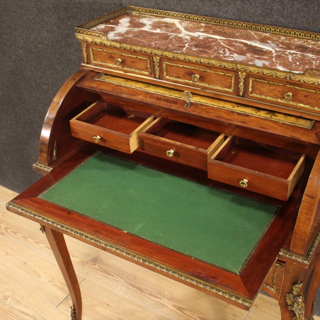 20th Century Inlaid Wood French Napoleon III Style Roll-Top Bureau Desk, 1920 1
