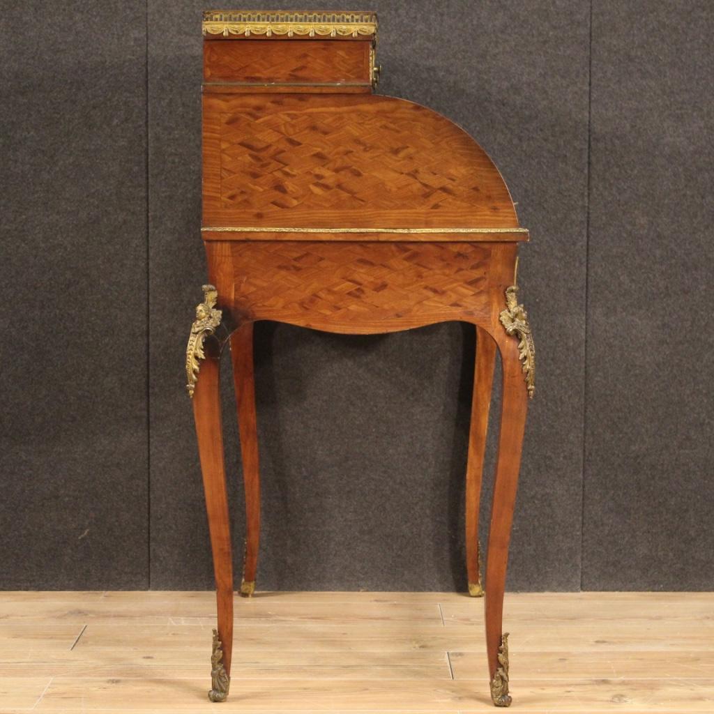 20th Century Inlaid Wood French Napoleon III Style Roll-Top Bureau Desk, 1920 5