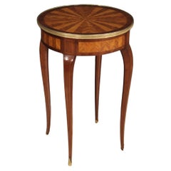 20th Century Inlaid Wood French Napoleon III Style Round Side Table, 1960