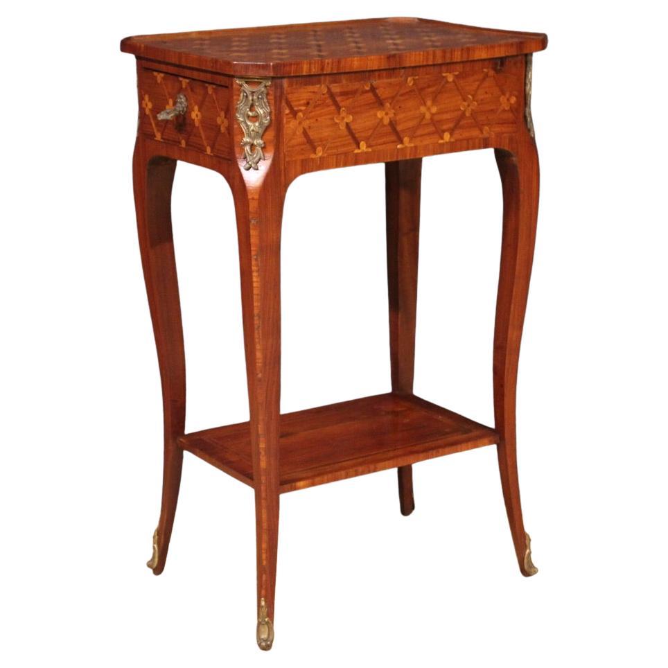 table d'appoint en bois marqueté du 20e siècle, style Napoléon III, 1950