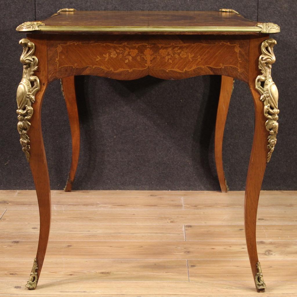 20th Century Inlaid Wood French Napoleon III Style Writing Desk, 1920 For Sale 4