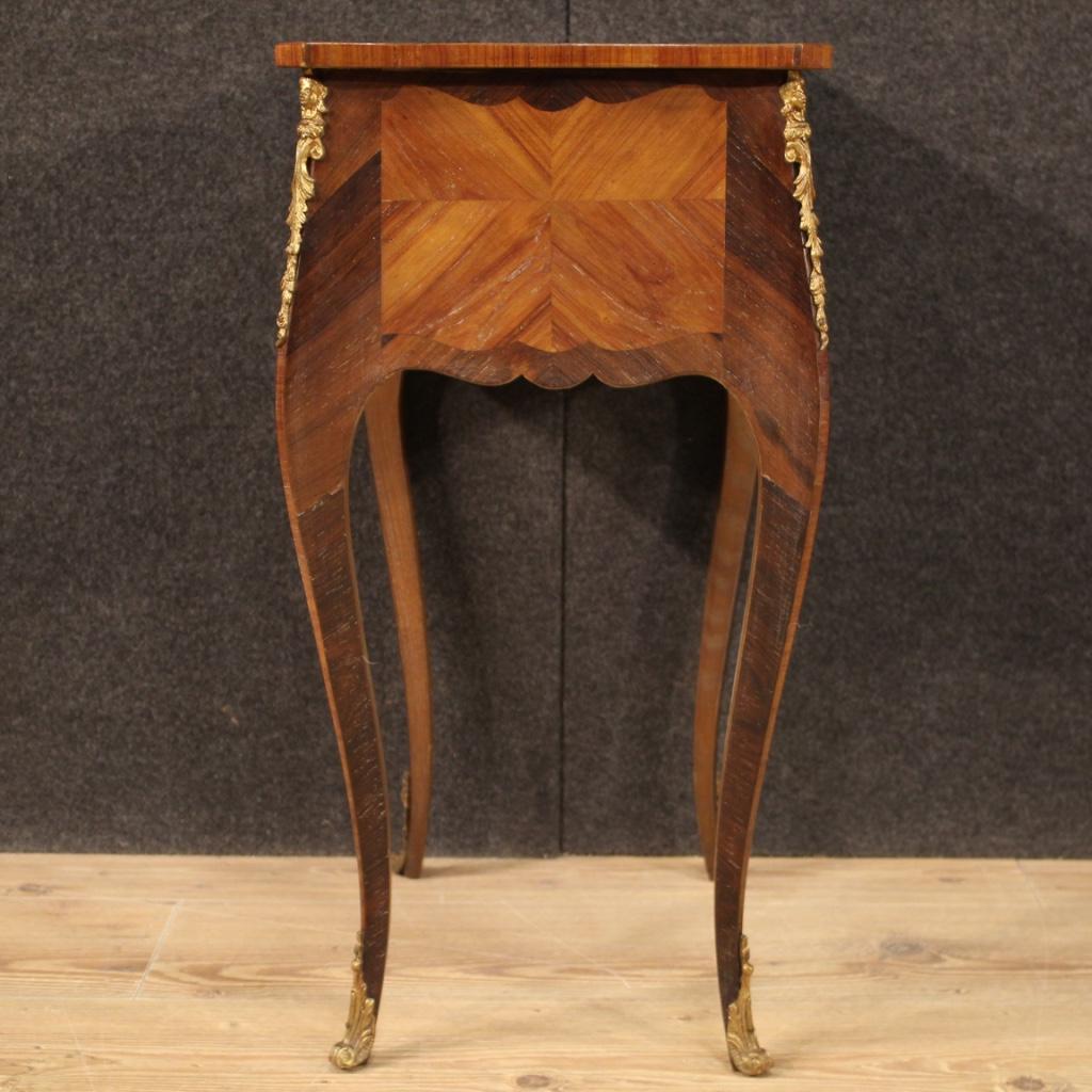 20th Century Inlaid Wood French Side Table, 1950 6