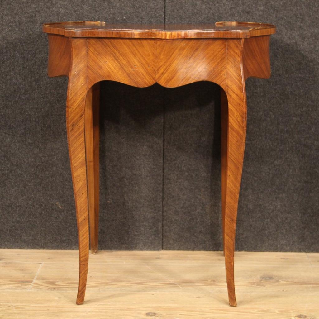 20th Century Inlaid Wood French Side Table, 1950 5