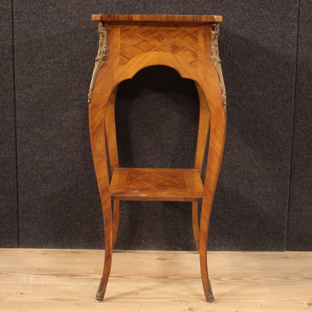 20th Century Inlaid Wood French Side Table, 1960 4