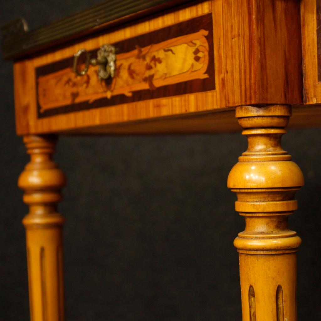 20th Century Inlaid Wood French Side Table, 1970 6