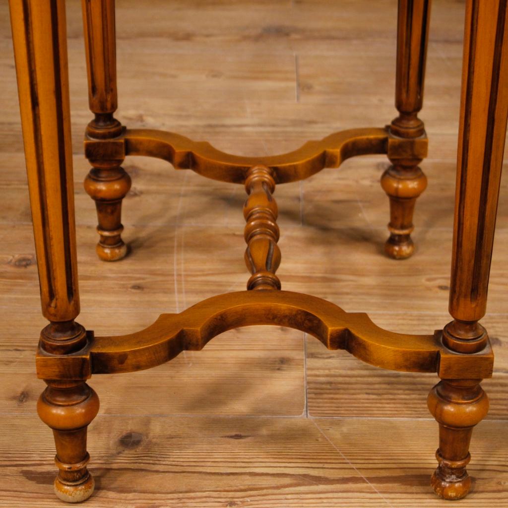 20th Century Inlaid Wood French Side Table, 1970 In Good Condition In Vicoforte, Piedmont