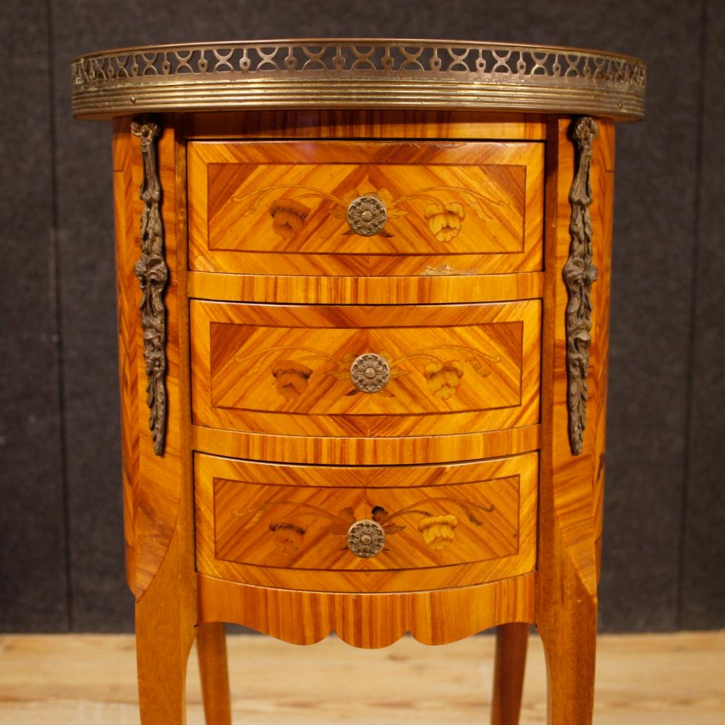 20th Century Inlaid Wood French Side Table, 1970 1