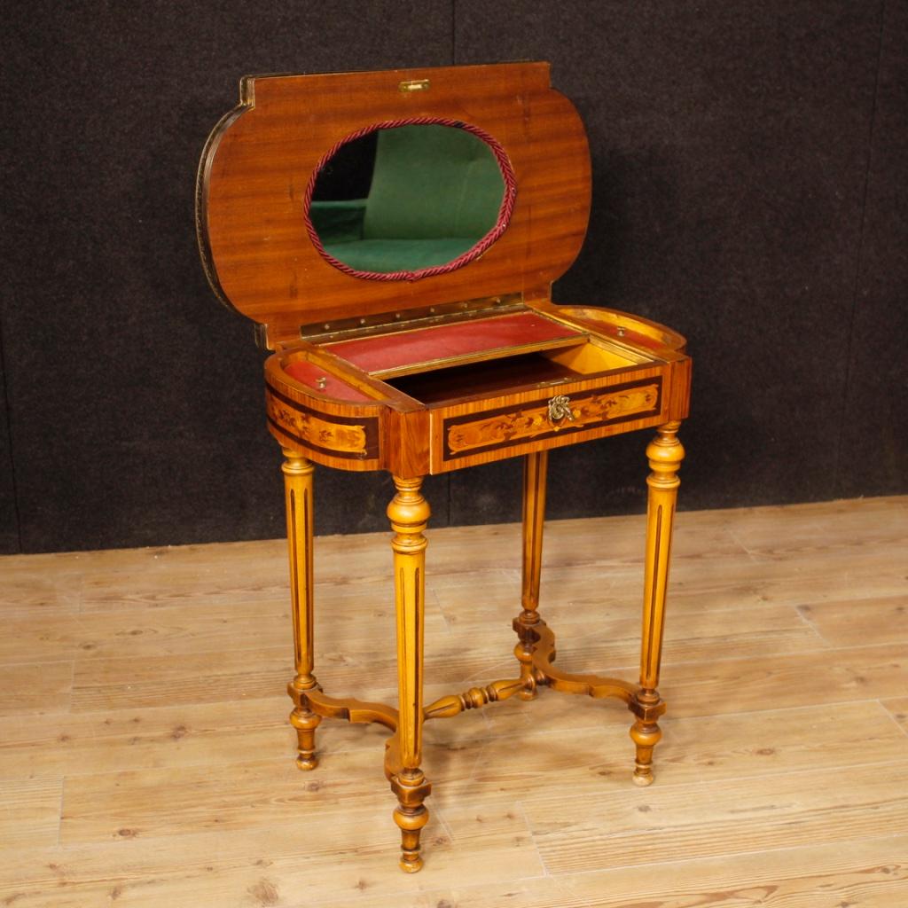 20th Century Inlaid Wood French Side Table, 1970 1