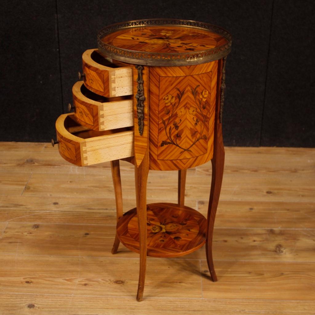 20th Century Inlaid Wood French Side Table, 1970 2