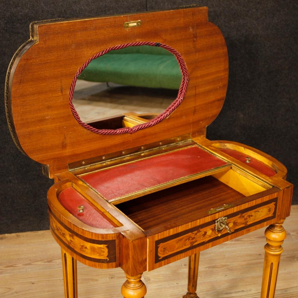 20th Century Inlaid Wood French Side Table, 1970 2