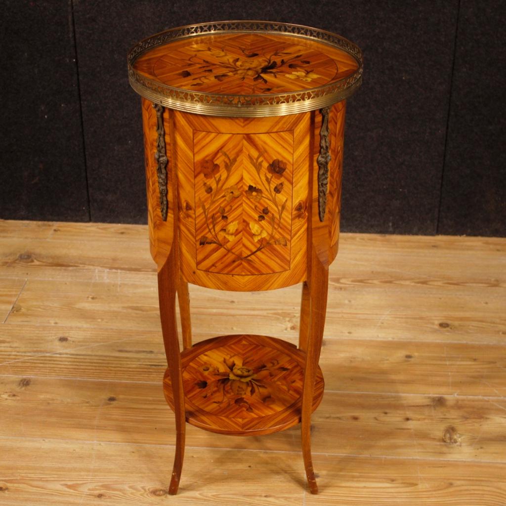 20th Century Inlaid Wood French Side Table, 1970 4