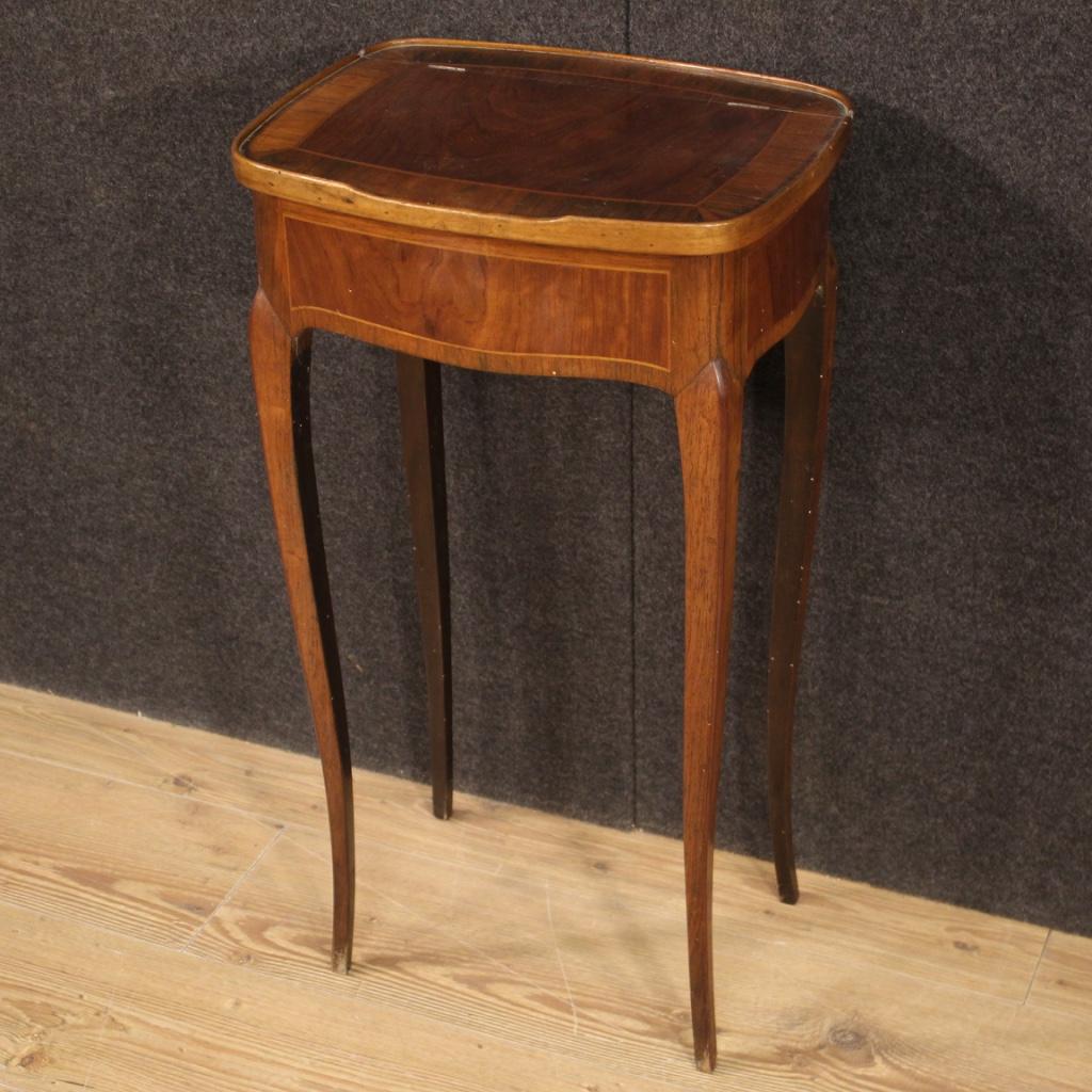 20th Century Inlaid Wood French Side Table Dressing Table, 1920 In Good Condition In Vicoforte, Piedmont