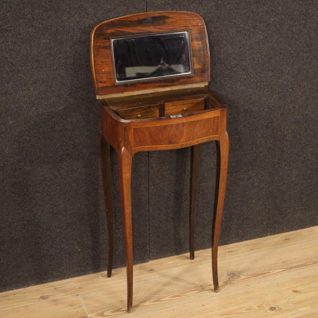 Mirror 20th Century Inlaid Wood French Side Table Dressing Table, 1920