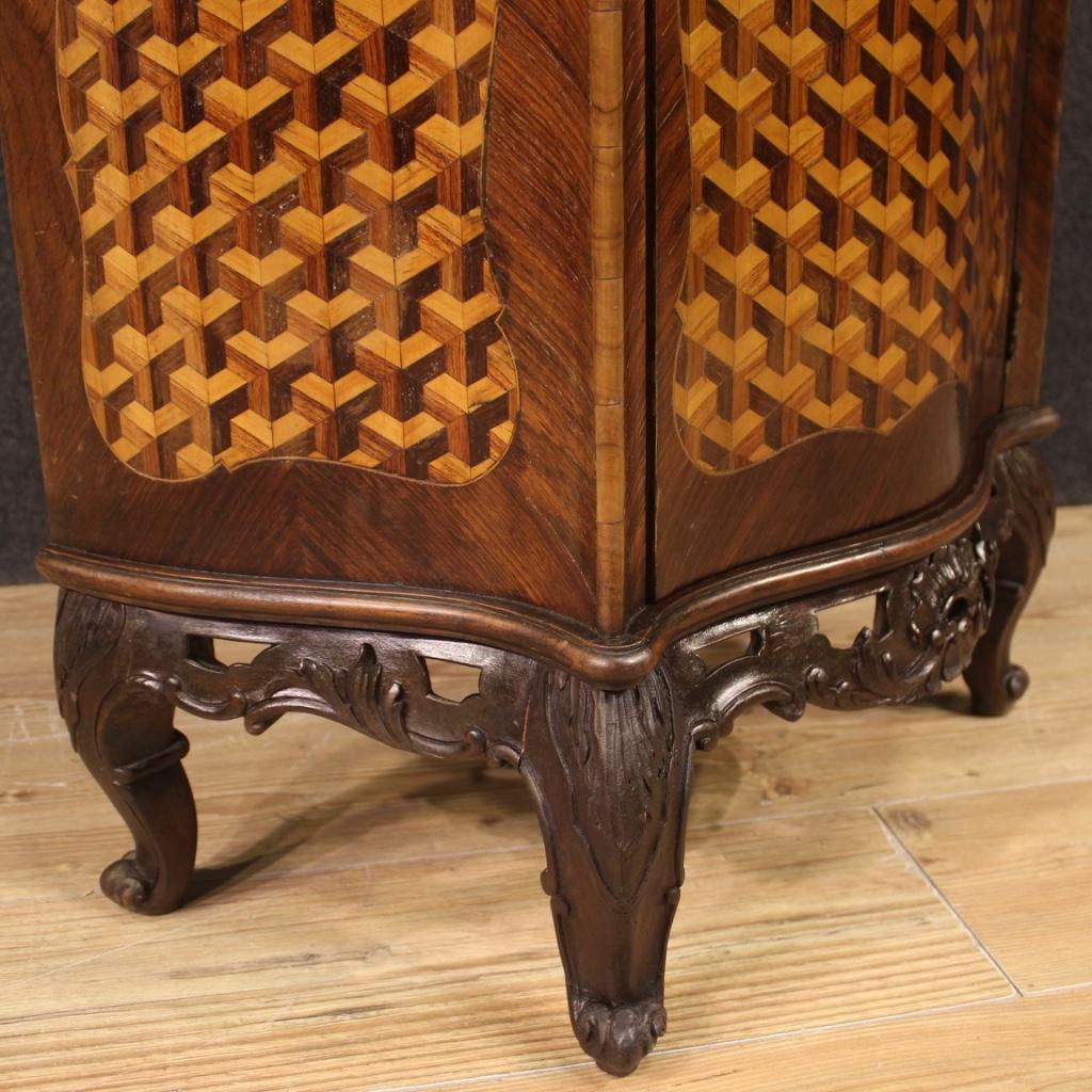 20th Century Inlaid Wood French Sideboard, 1970 In Good Condition In Vicoforte, Piedmont