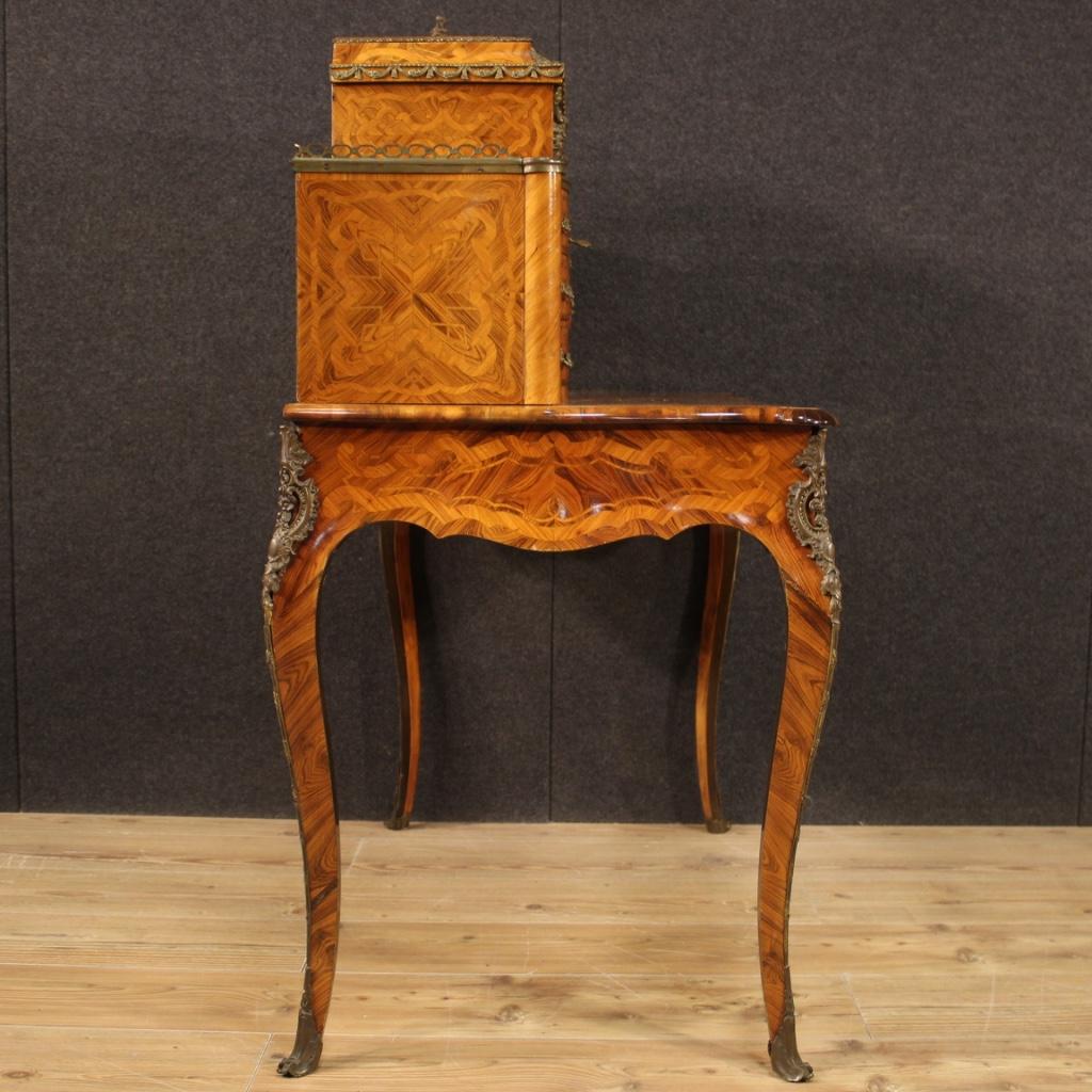 20th Century Inlaid Wood French Writing Desk, 1950 7
