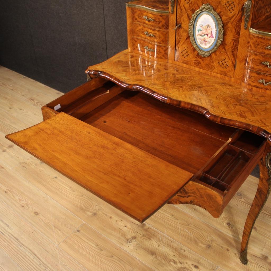 20th Century Inlaid Wood French Writing Desk, 1950 3