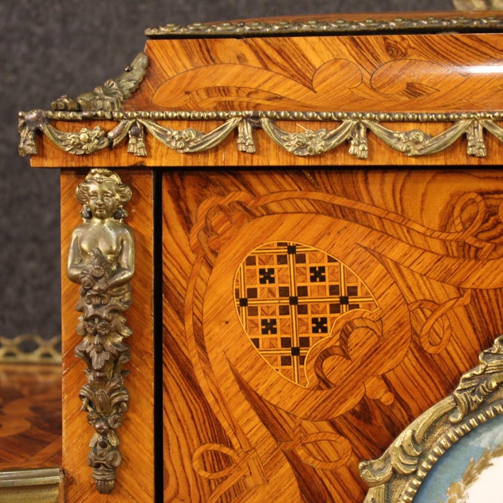 20th Century Inlaid Wood French Writing Desk, 1950 5
