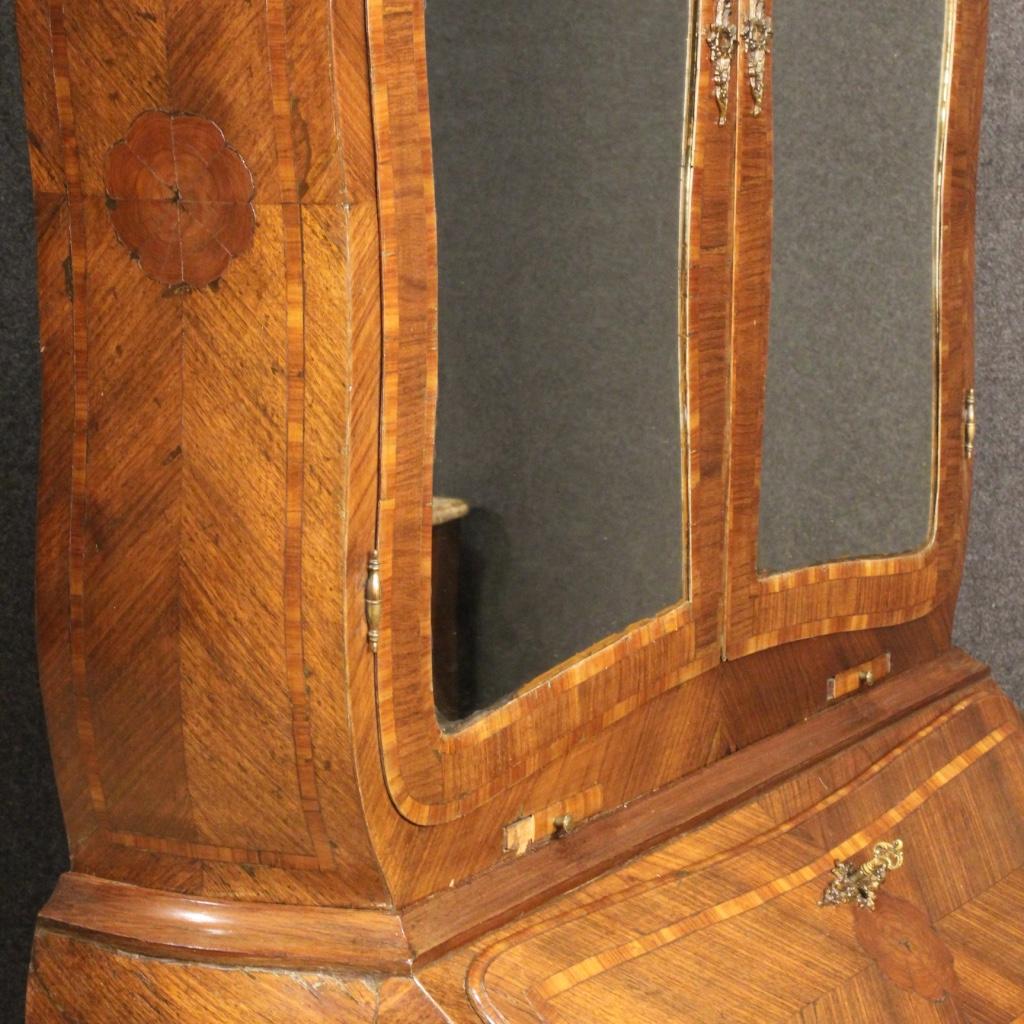 20th Century Inlaid Wood Genoese Trumeau, 1930 For Sale 3