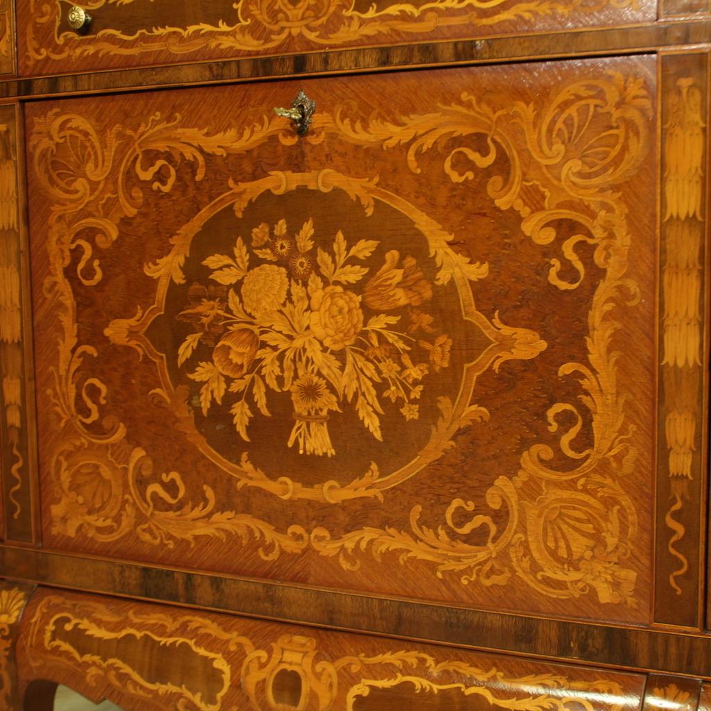 mueble bar italiano con incrustaciones de madera del siglo XX, 1950 en venta 5