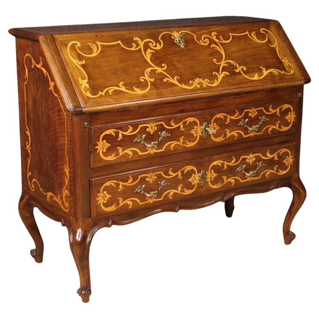 20th Century Inlaid Wood Italian Bureau Desk, 1920