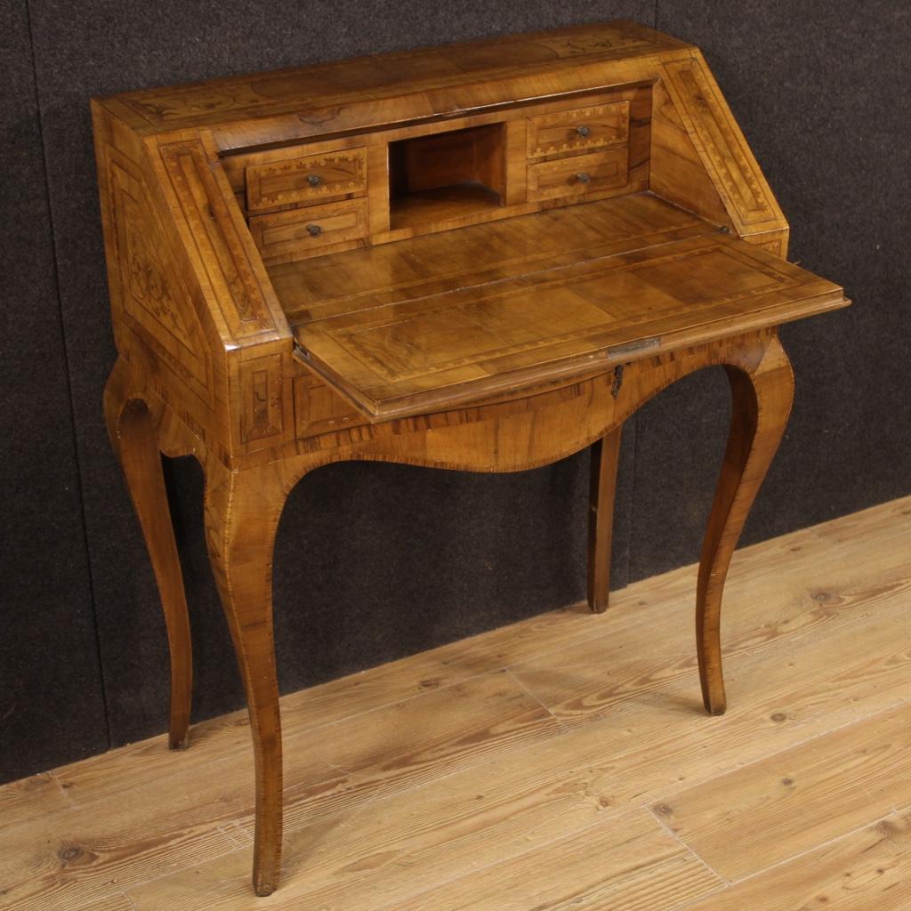 20th Century Inlaid Wood Italian Bureau Desk, 1950 1