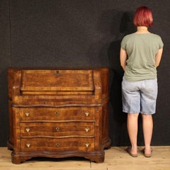 20th-Century Italian Inlaid Wood Bureau Desk, 1960