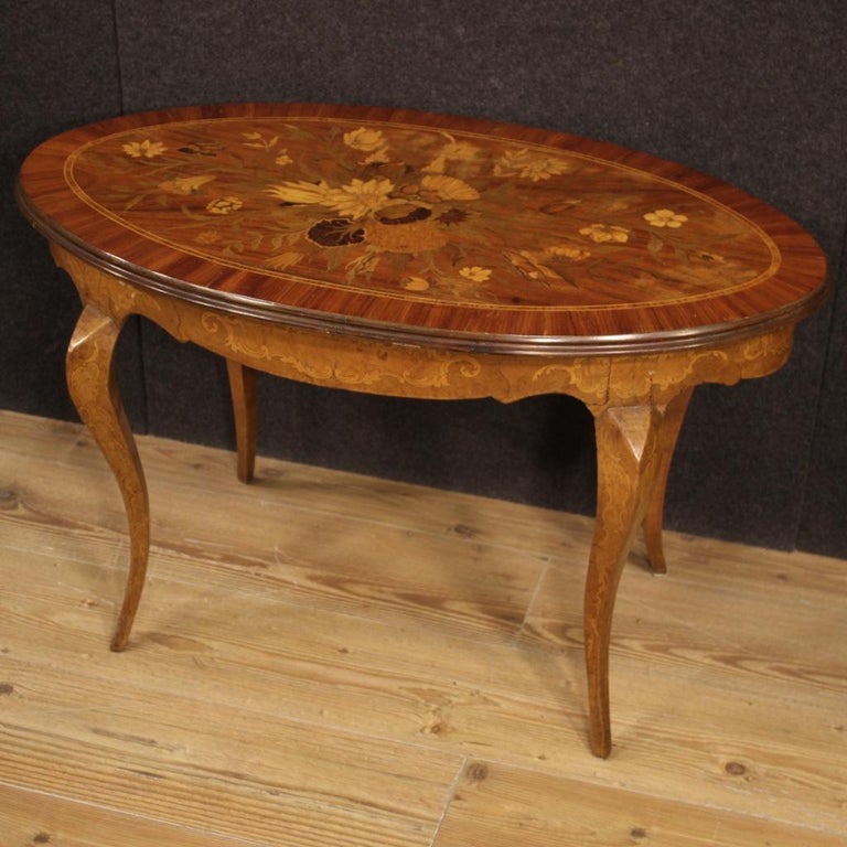 20th Century Inlaid Wood Italian Coffee Table, 1960 at 1stDibs