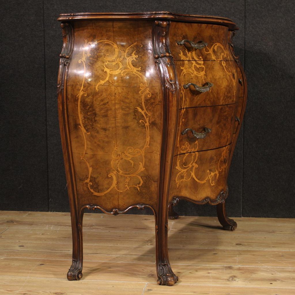 20th Century Inlaid Wood Italian Commode, 1950s For Sale 2