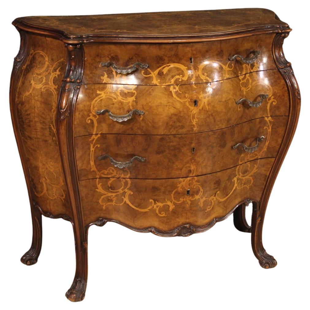 20th Century Inlaid Wood Italian Commode, 1950s For Sale