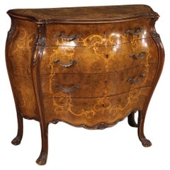 commode italienne en bois marqueté du 20e siècle, 1950