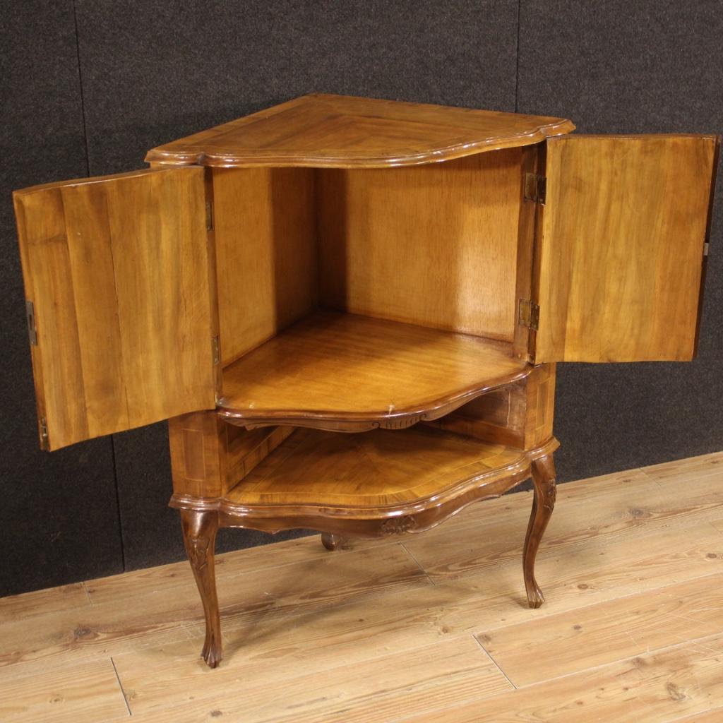 20th Century Inlaid Wood Italian Corner Cabinet, 1960 3