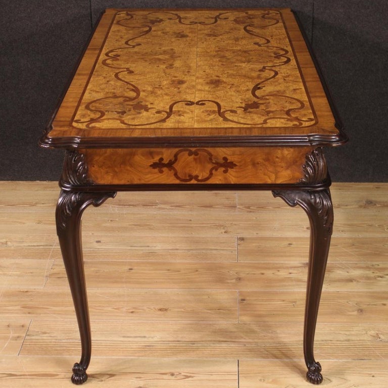 20th Century Inlaid Wood Italian Dining Table, 1950 For Sale at 1stDibs
