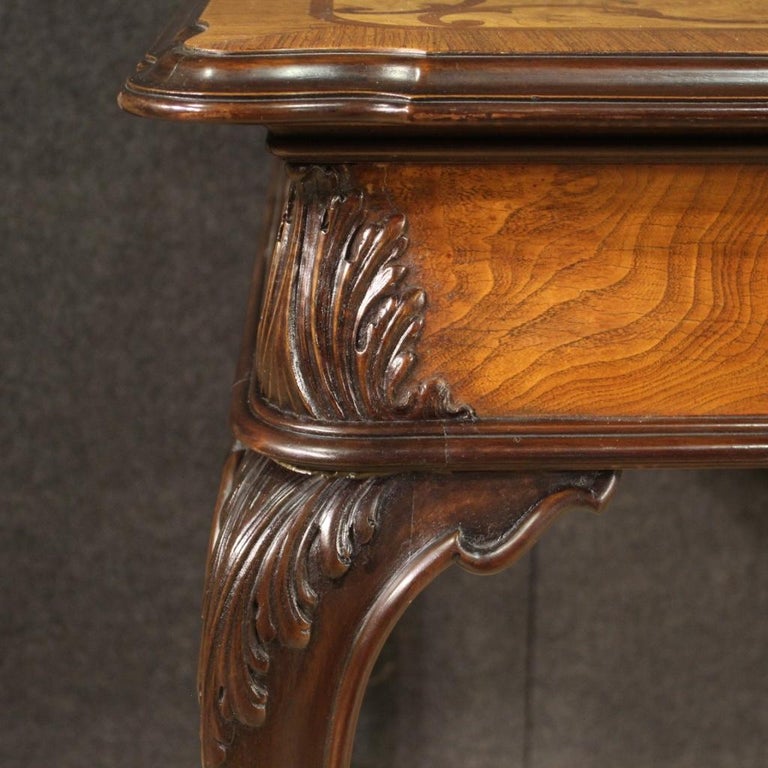 20th Century Inlaid Wood Italian Dining Table, 1950 For Sale at 1stDibs
